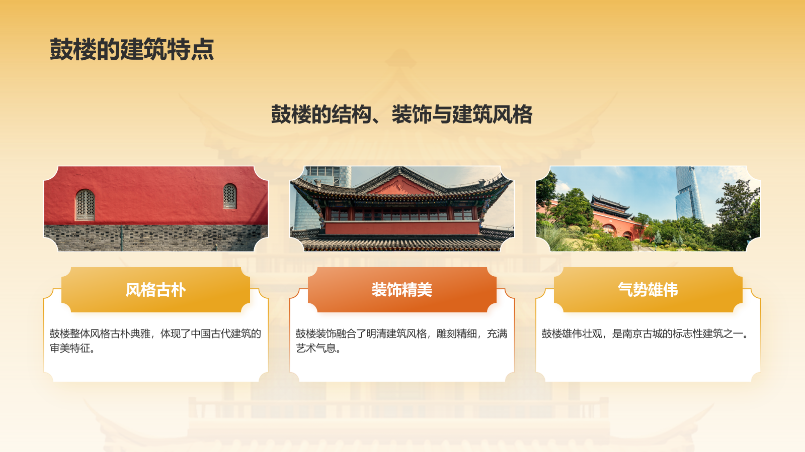 橙色复古风南京鼓楼的修复与改造PPT模板.pptx_第6页