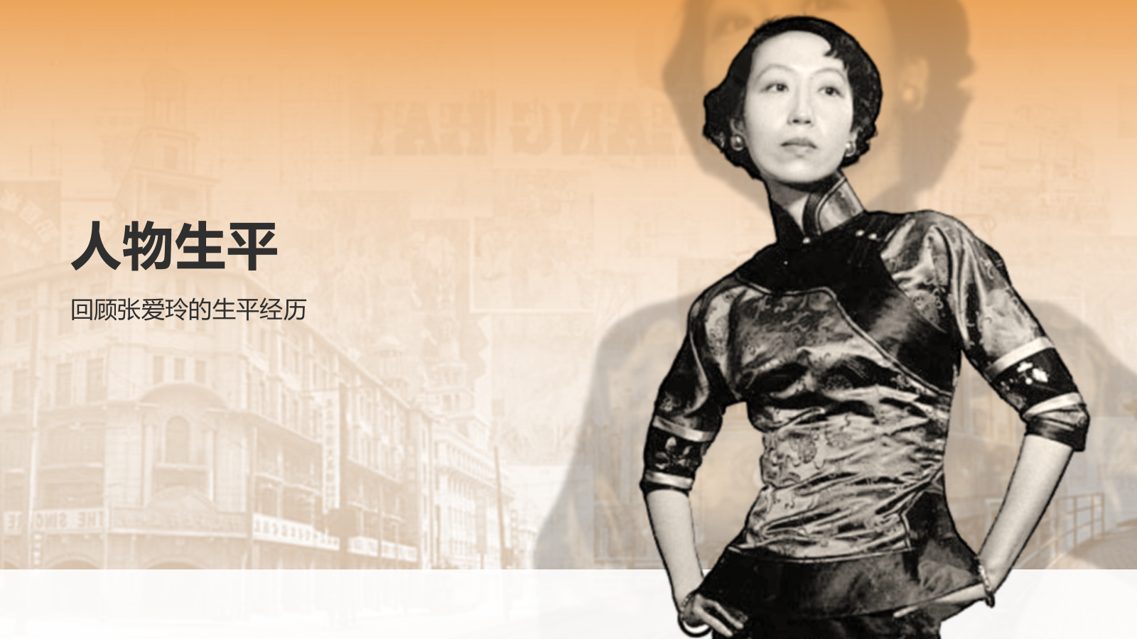 橙色复古风人物介绍——张爱玲PPT模板.pptx_第8页