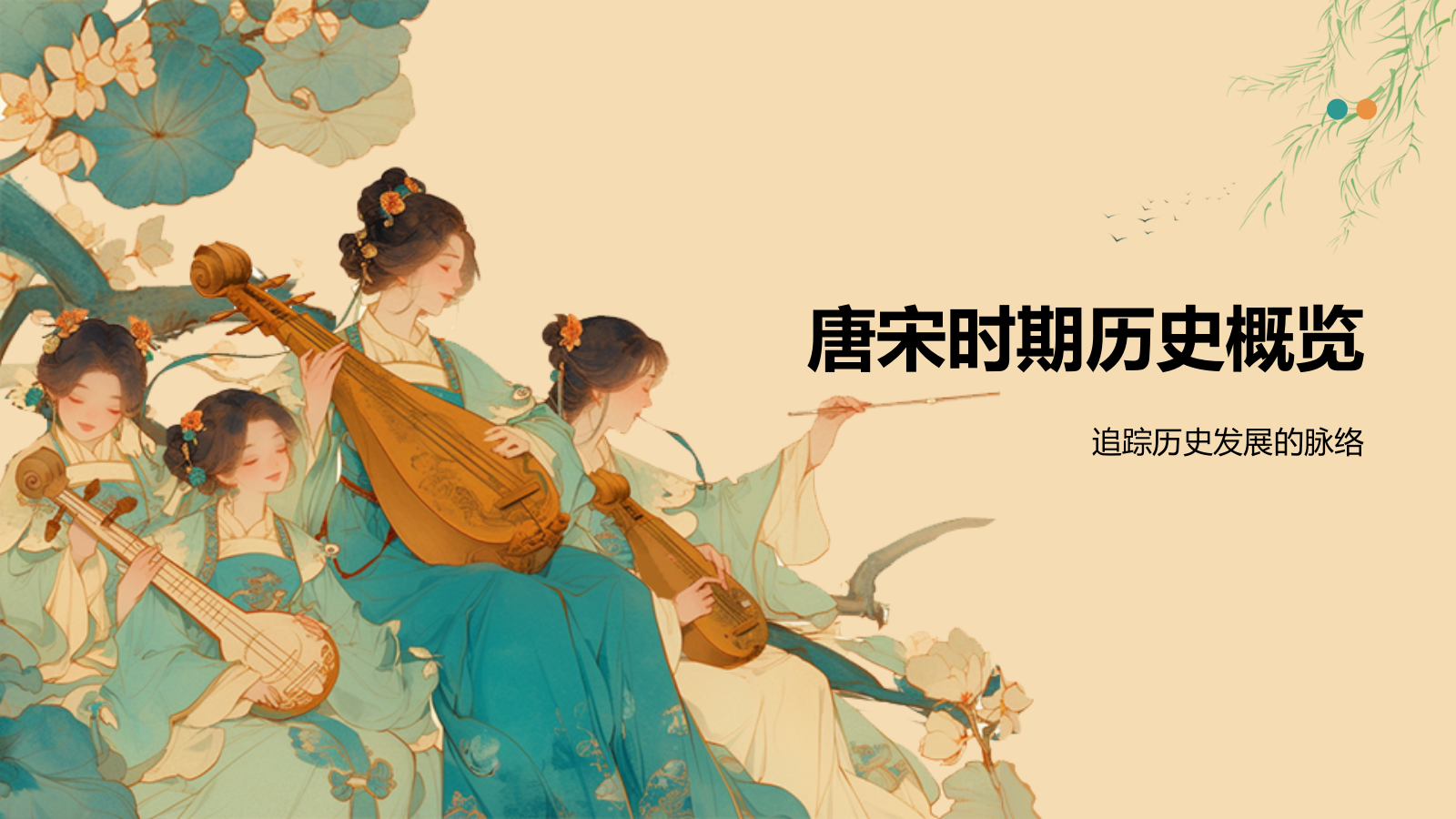 橙色复古风唐宋时期文化知识讲堂PPT模板.pptx_第3页