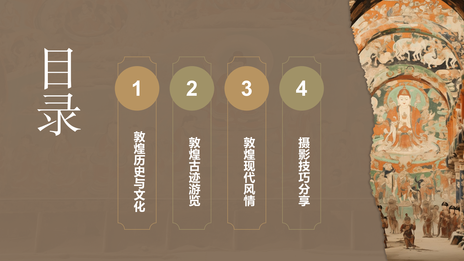 橙色复古风行走敦煌：探索丝路古城之美PPT模板.pptx_第2页