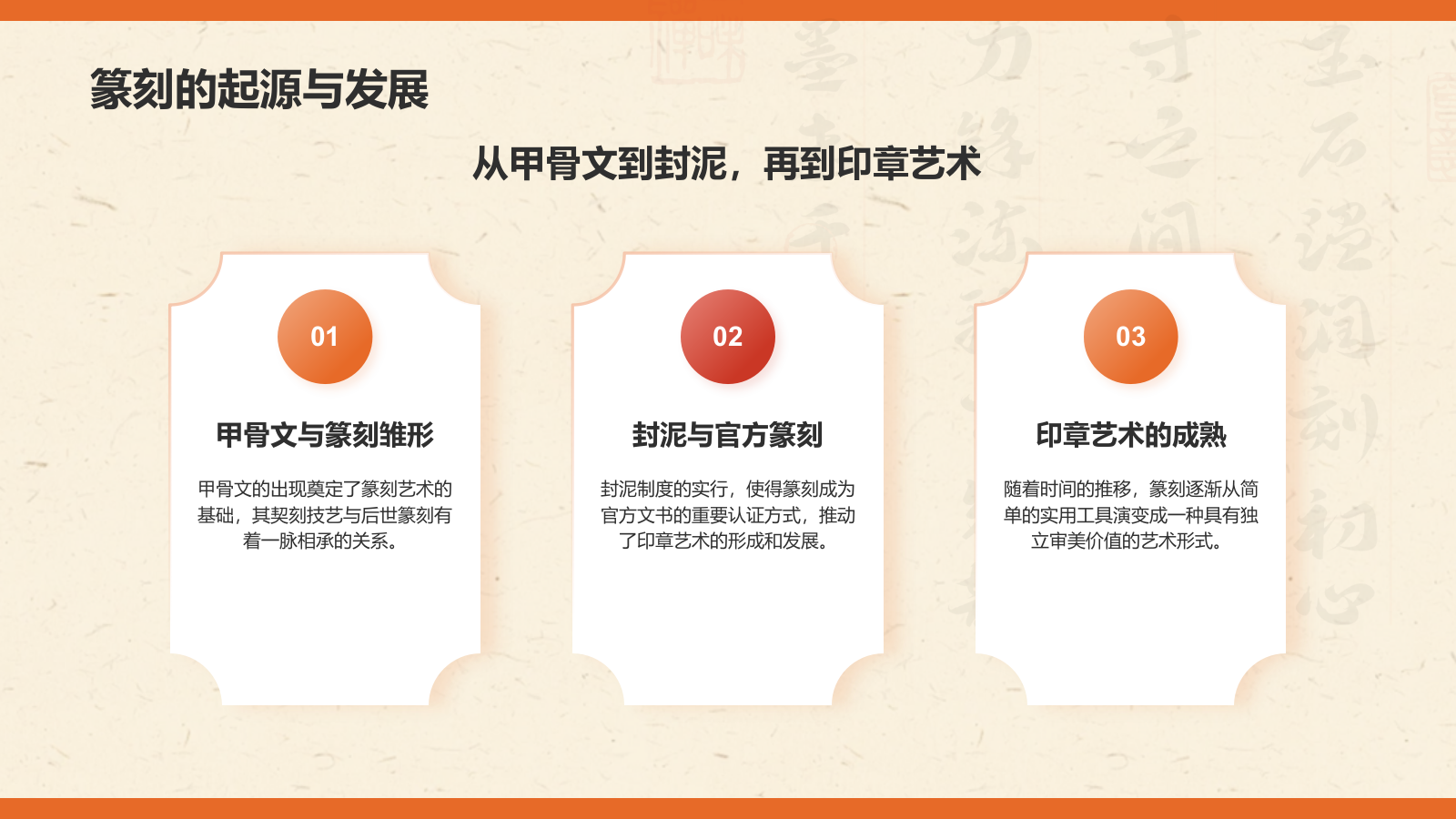 橙色复古风中国非物质文化遗产——篆刻艺术PPT模板.pptx_第4页