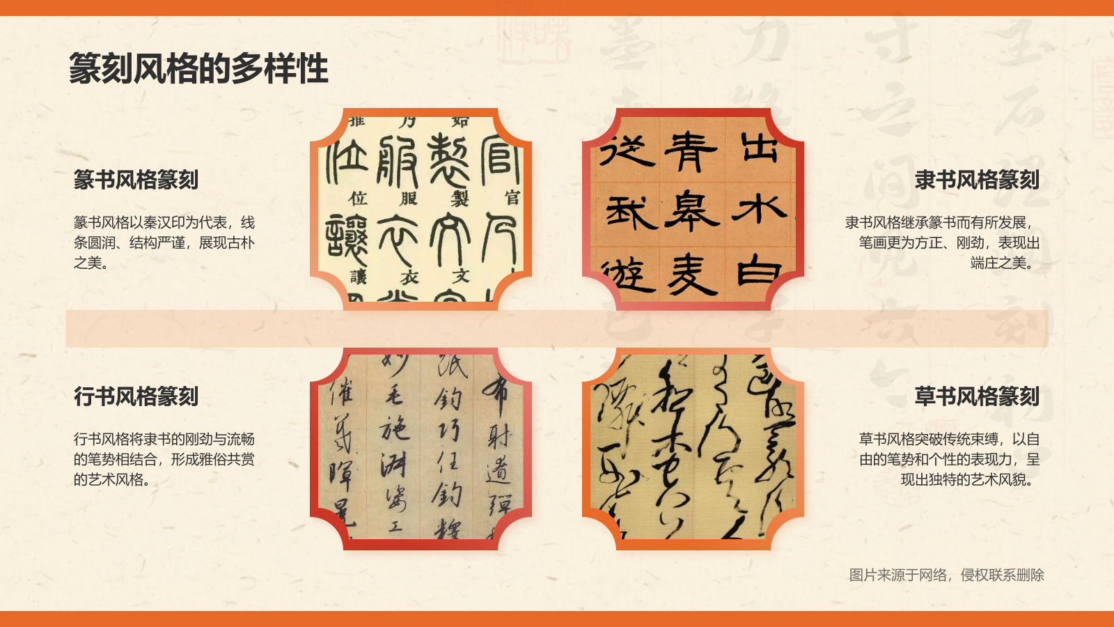 橙色复古风中国非物质文化遗产——篆刻艺术PPT模板.pptx_第9页