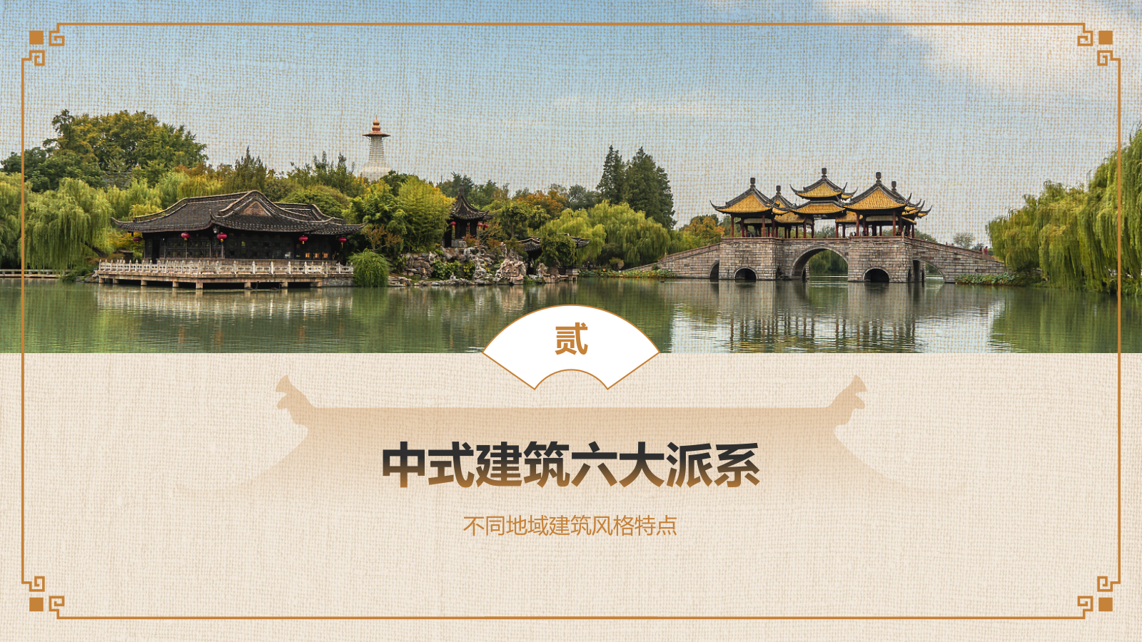 橙色复古风中式建筑派系介绍PPT模板.pptx_第7页