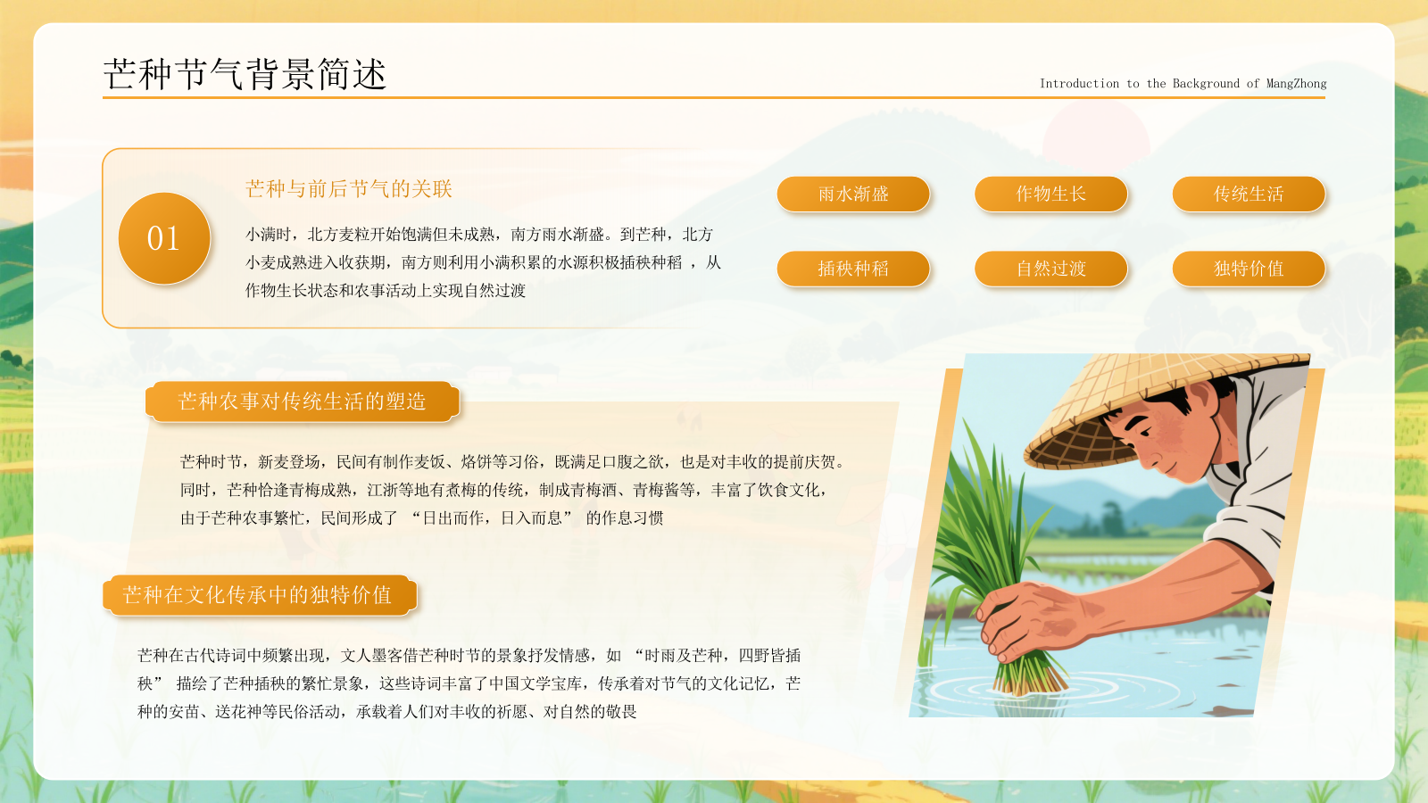 橙色古风二十四节气芒种节气PPT模板.pptx_第6页