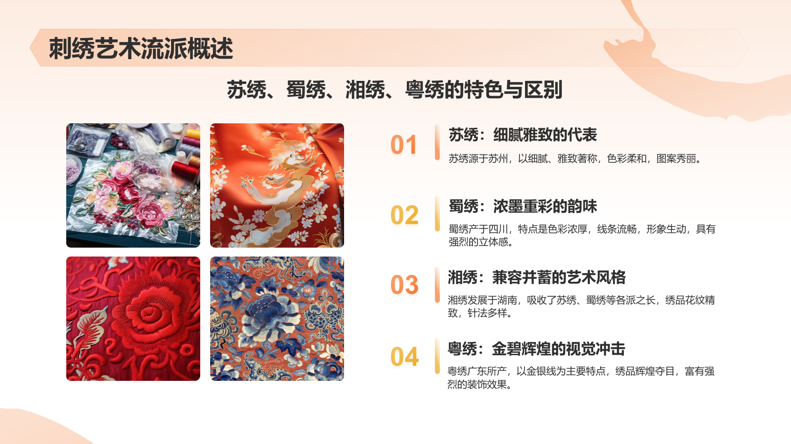 橙色国潮风民族文化-中国刺绣艺术的魅力与传承PPT模板.pptx_第5页