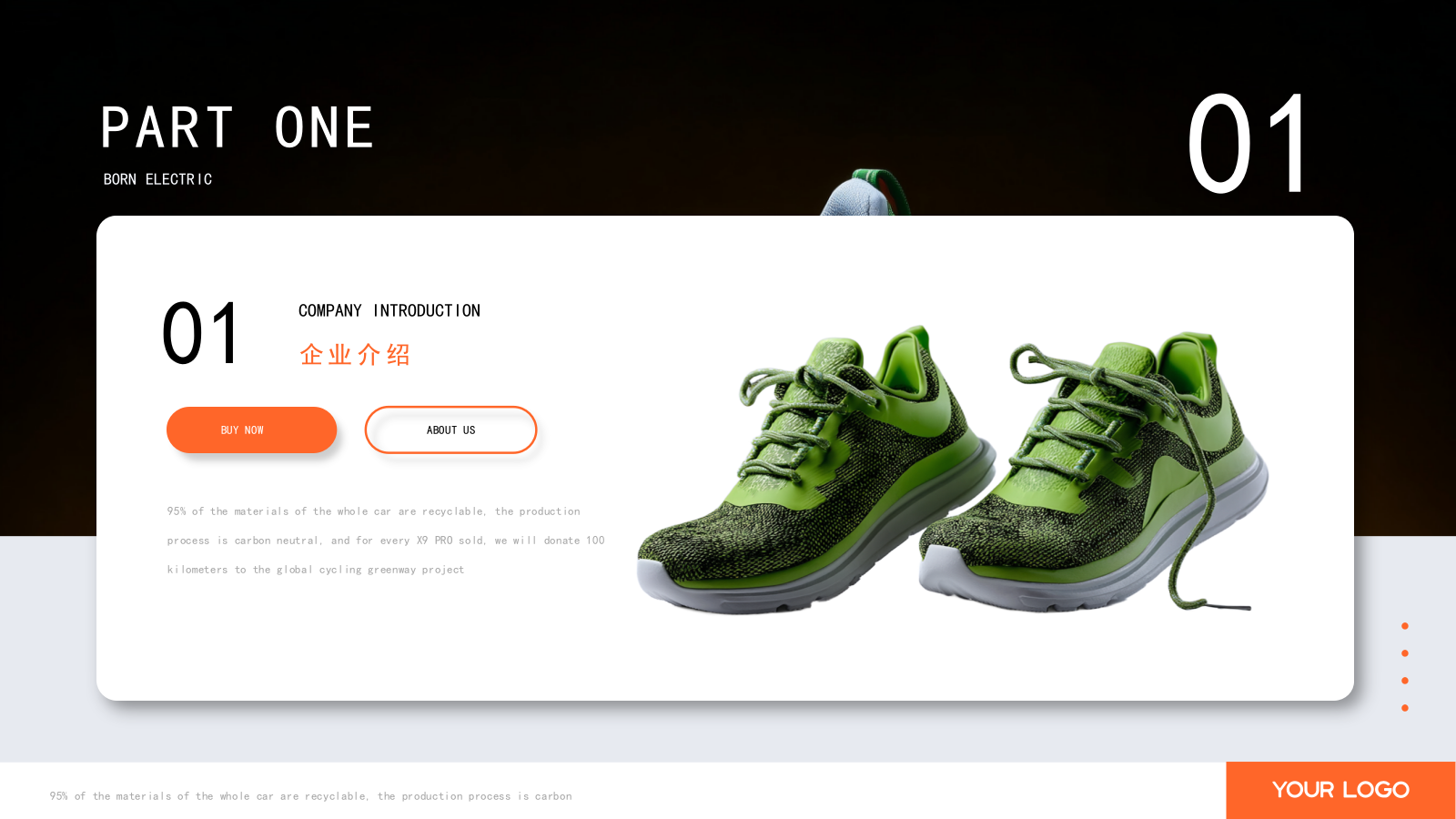 橙色简约商务风球鞋产品发布会ppt模板.pptx_第3页