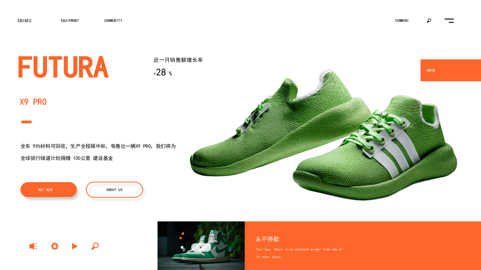 橙色简约商务风球鞋产品发布会ppt模板.pptx_第6页