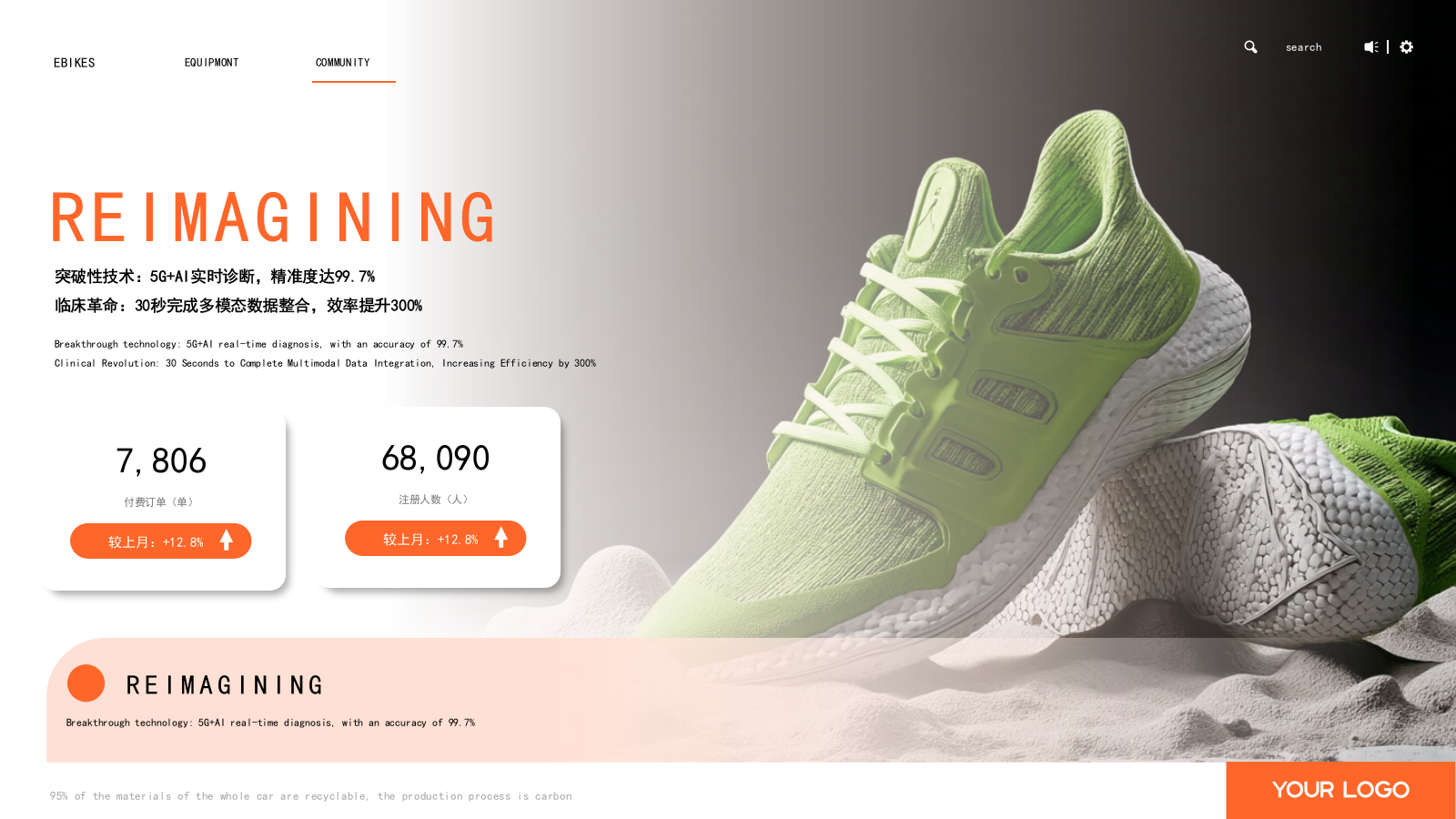 橙色简约商务风球鞋产品发布会ppt模板.pptx_第9页