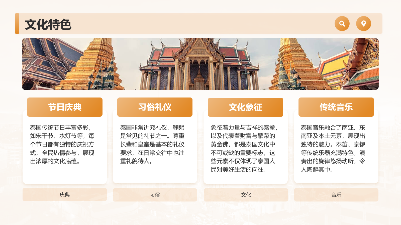 橙色摄影风泰国旅游画册”——风景与文化记录PPTPPT模板.pptx_第5页