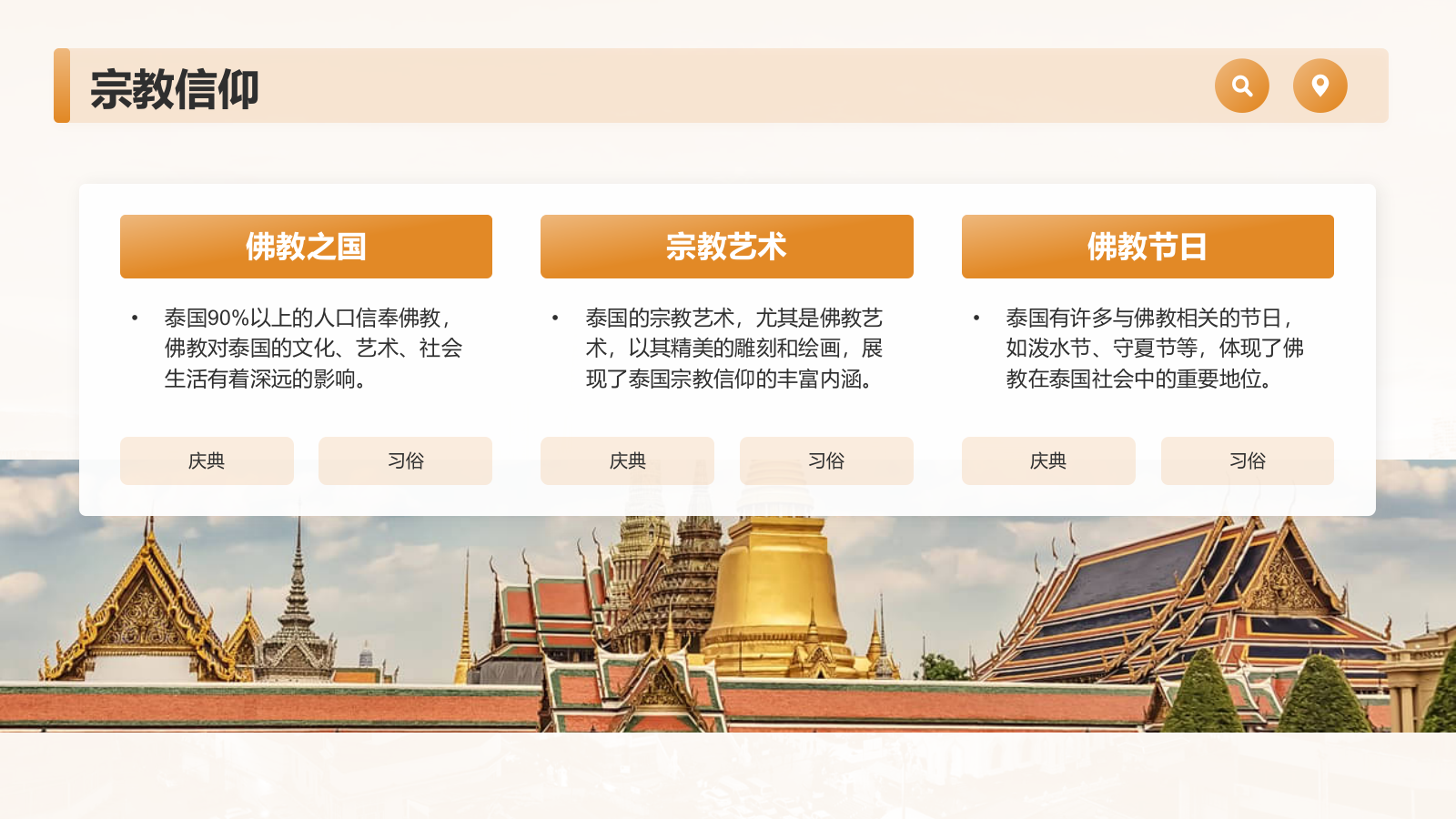 橙色摄影风泰国旅游画册”——风景与文化记录PPTPPT模板.pptx_第6页