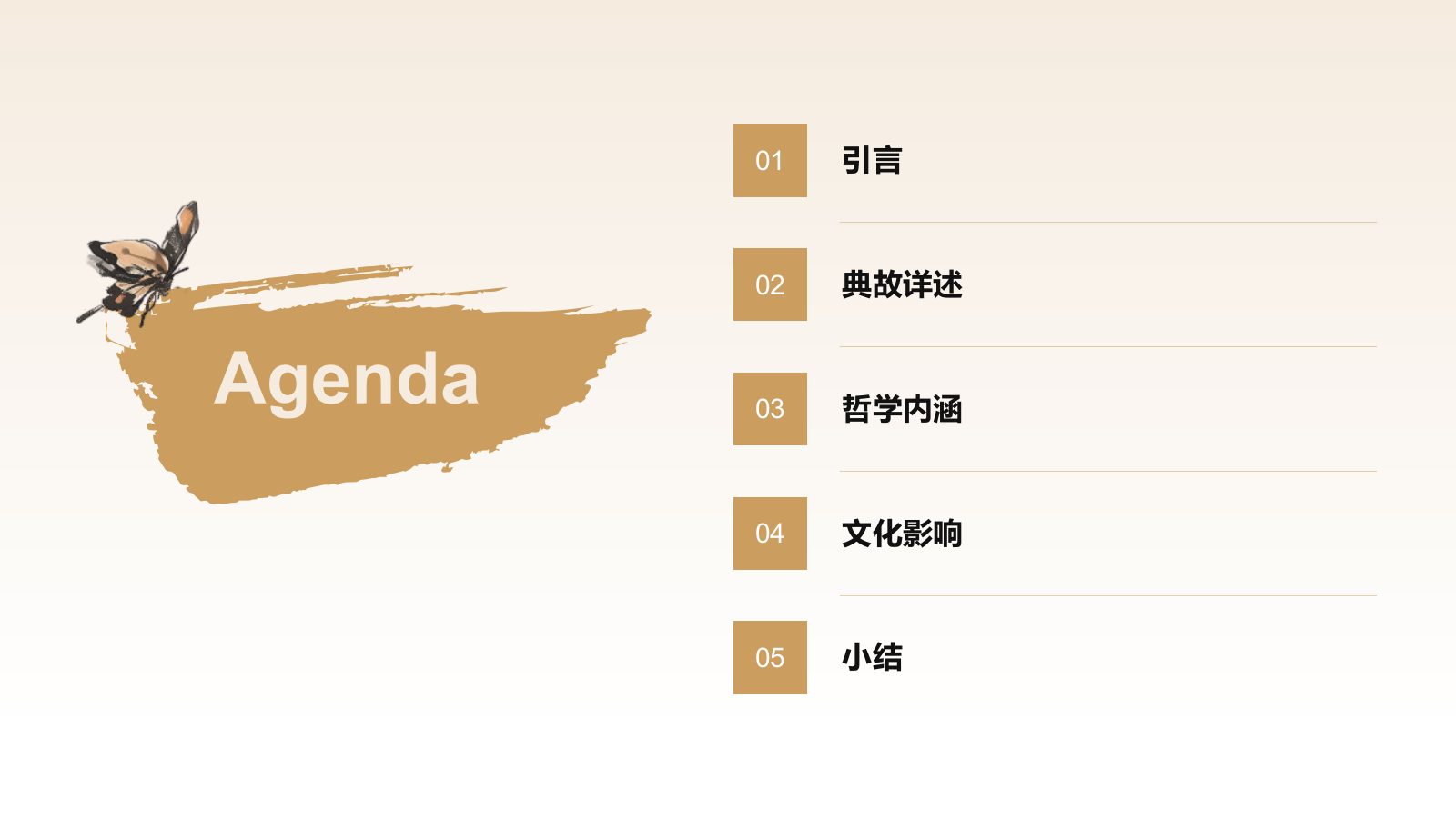 橙色水墨风庄周梦蝶-中华典故赏析PPT模板.pptx_第2页