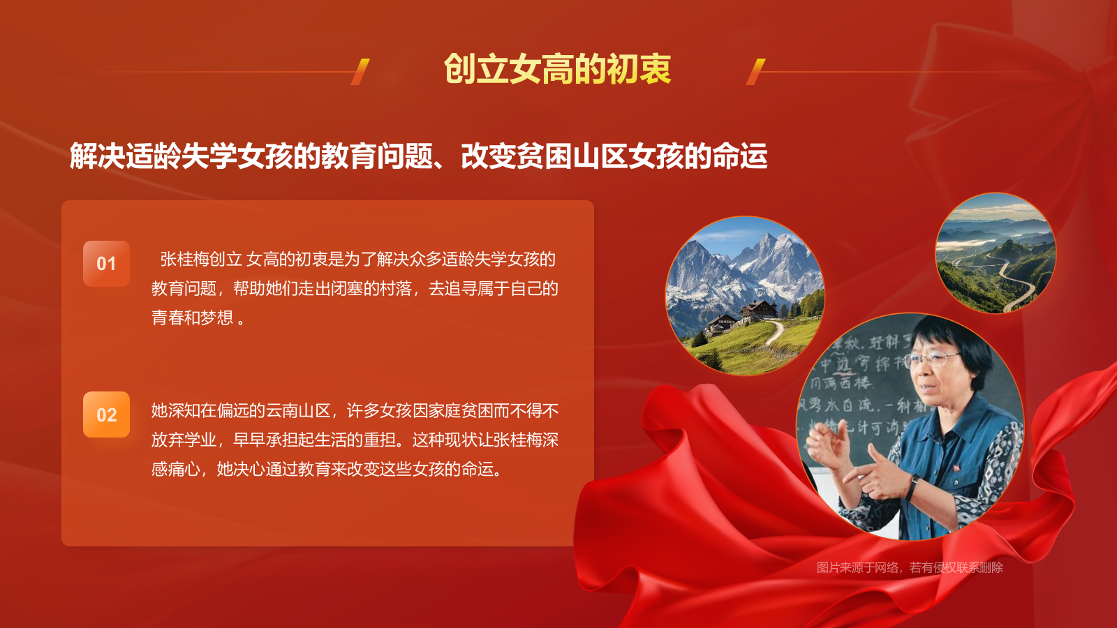 橙色喜庆风人物介绍——张桂梅PPT模板.pptx_第10页