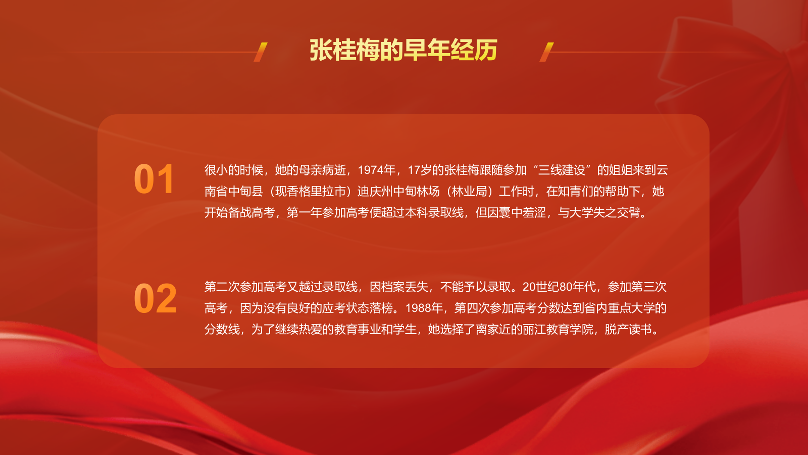 橙色喜庆风人物介绍——张桂梅PPT模板.pptx_第5页