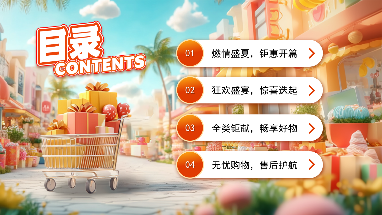 橙色系618商场百货大促嗨购专场PPT模板.pptx_第2页