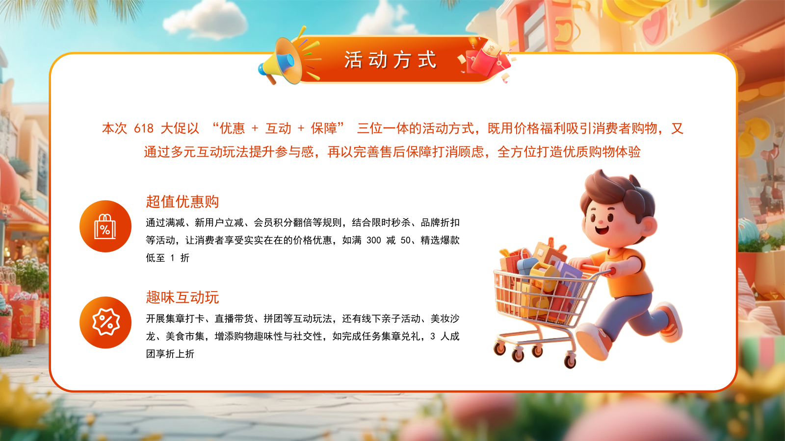 橙色系618商场百货大促嗨购专场PPT模板.pptx_第4页