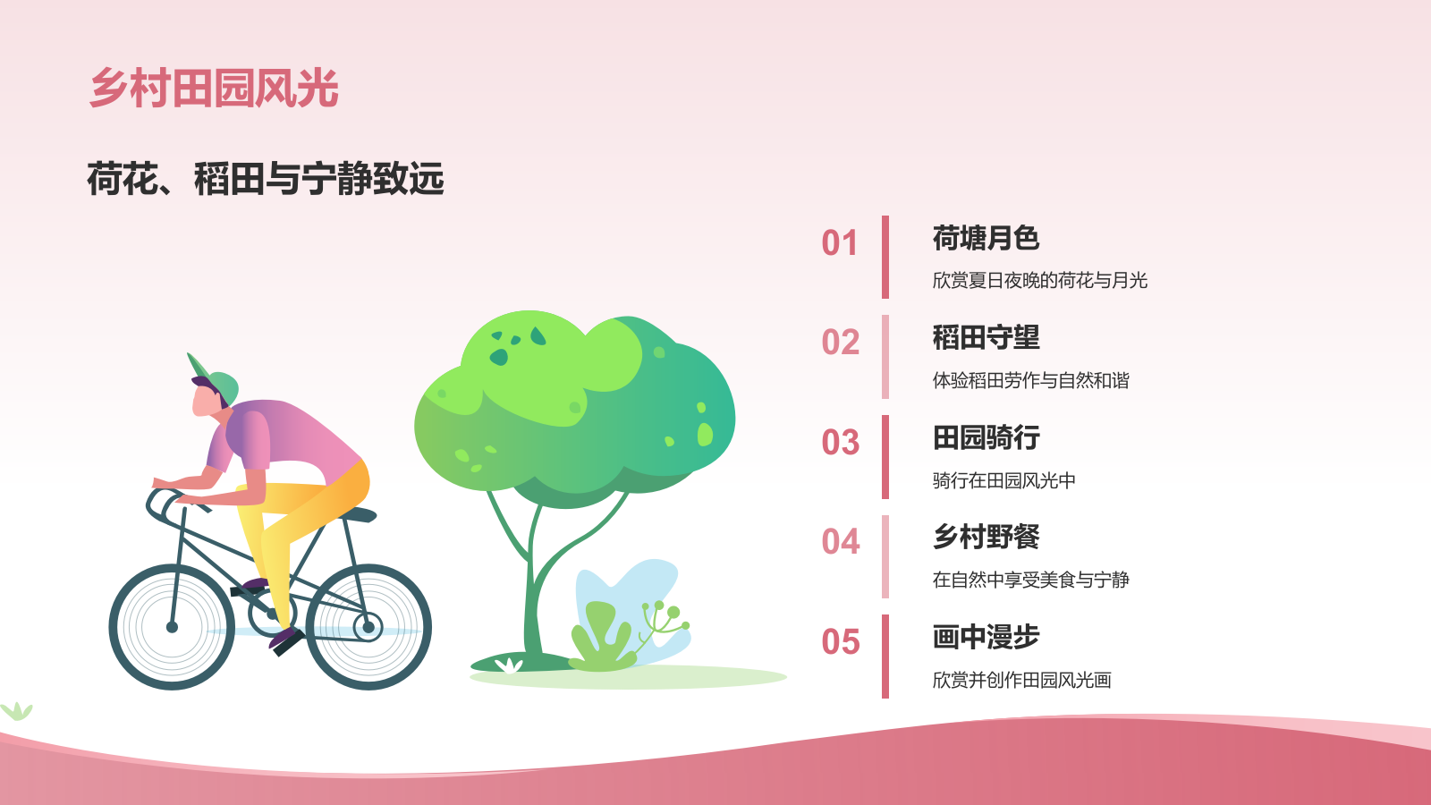 粉色插画风夏日出游活动攻略策划PPT模板.pptx_第7页