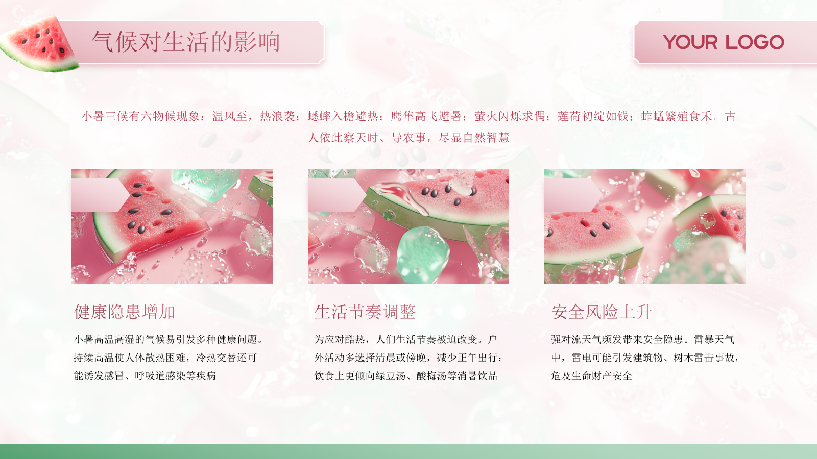 粉色商务冰块西瓜中国二十四传统节气科普课件PPT模板.pptx_第10页