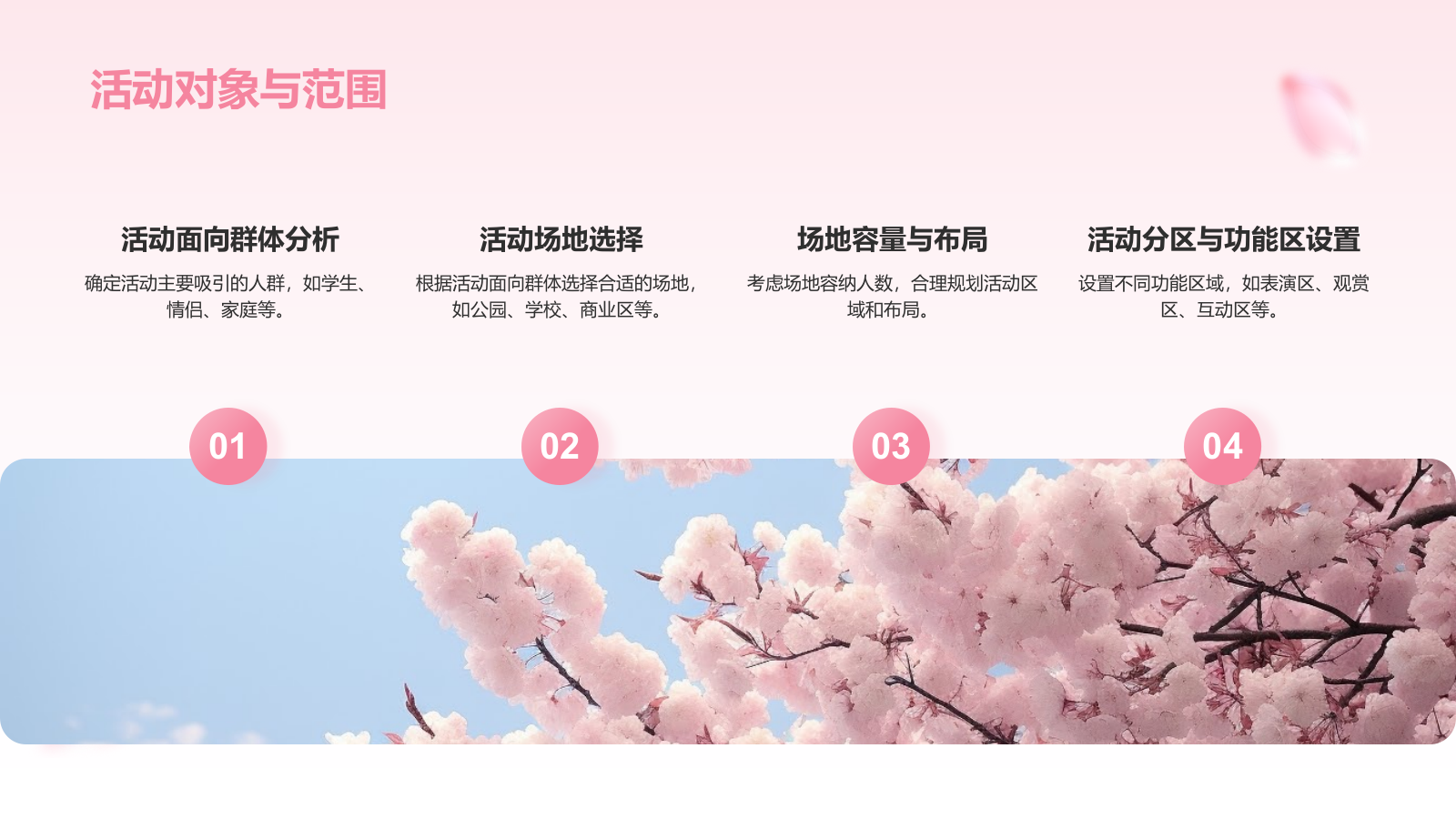 粉色小清新樱花季通用活动策划安排PPT模板.pptx_第6页
