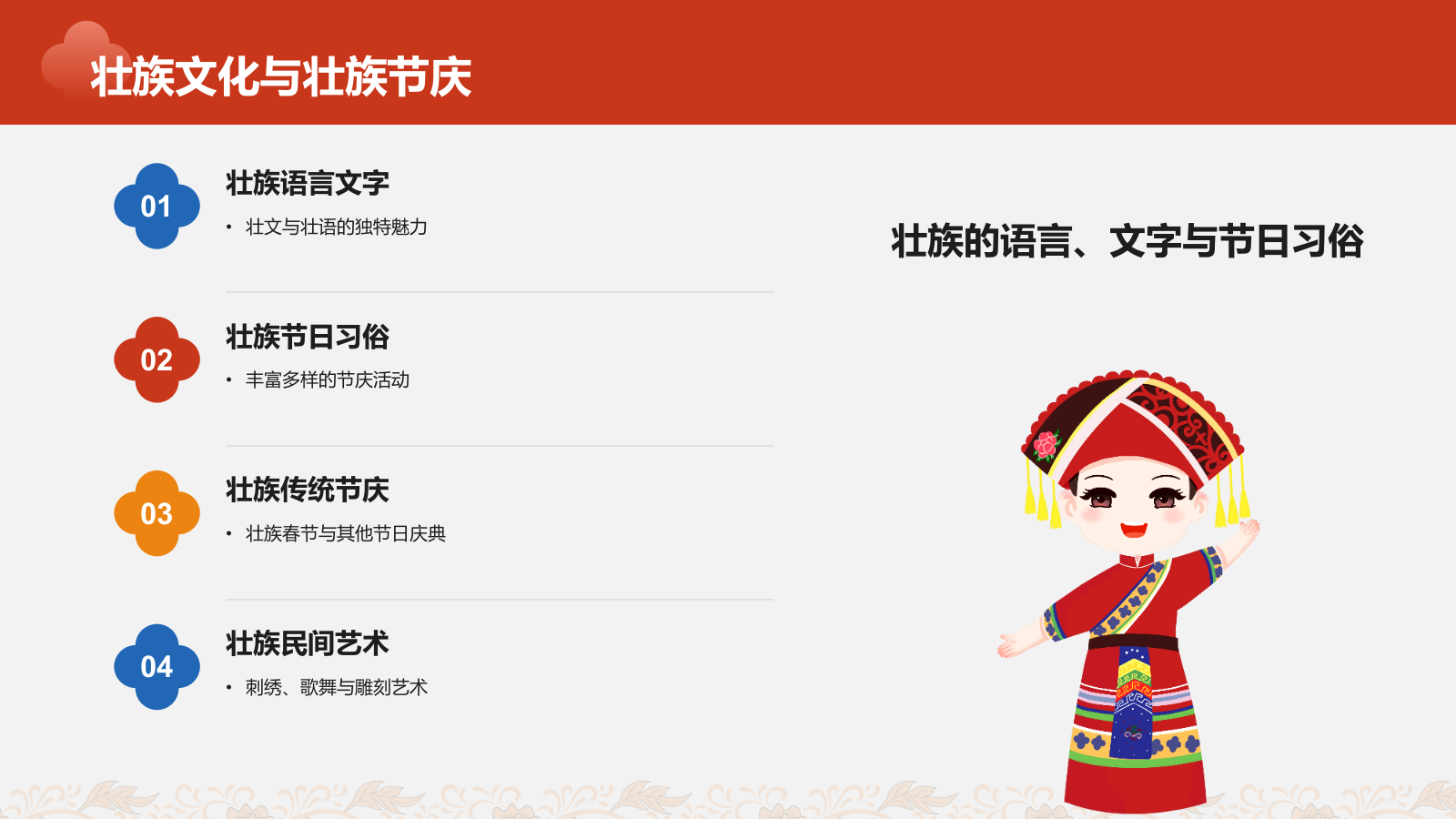红色插画风民族文化少数民族文化宣传PPT模板.pptx_第8页