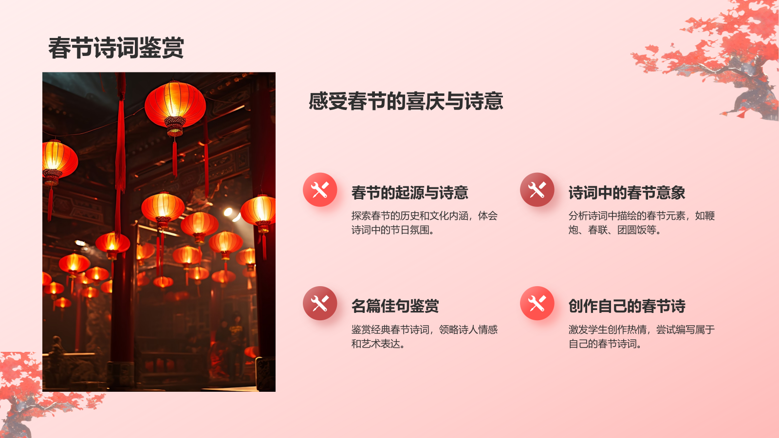 红色插画风中国风语文诗词鉴赏通用PPT模板.pptx_第4页