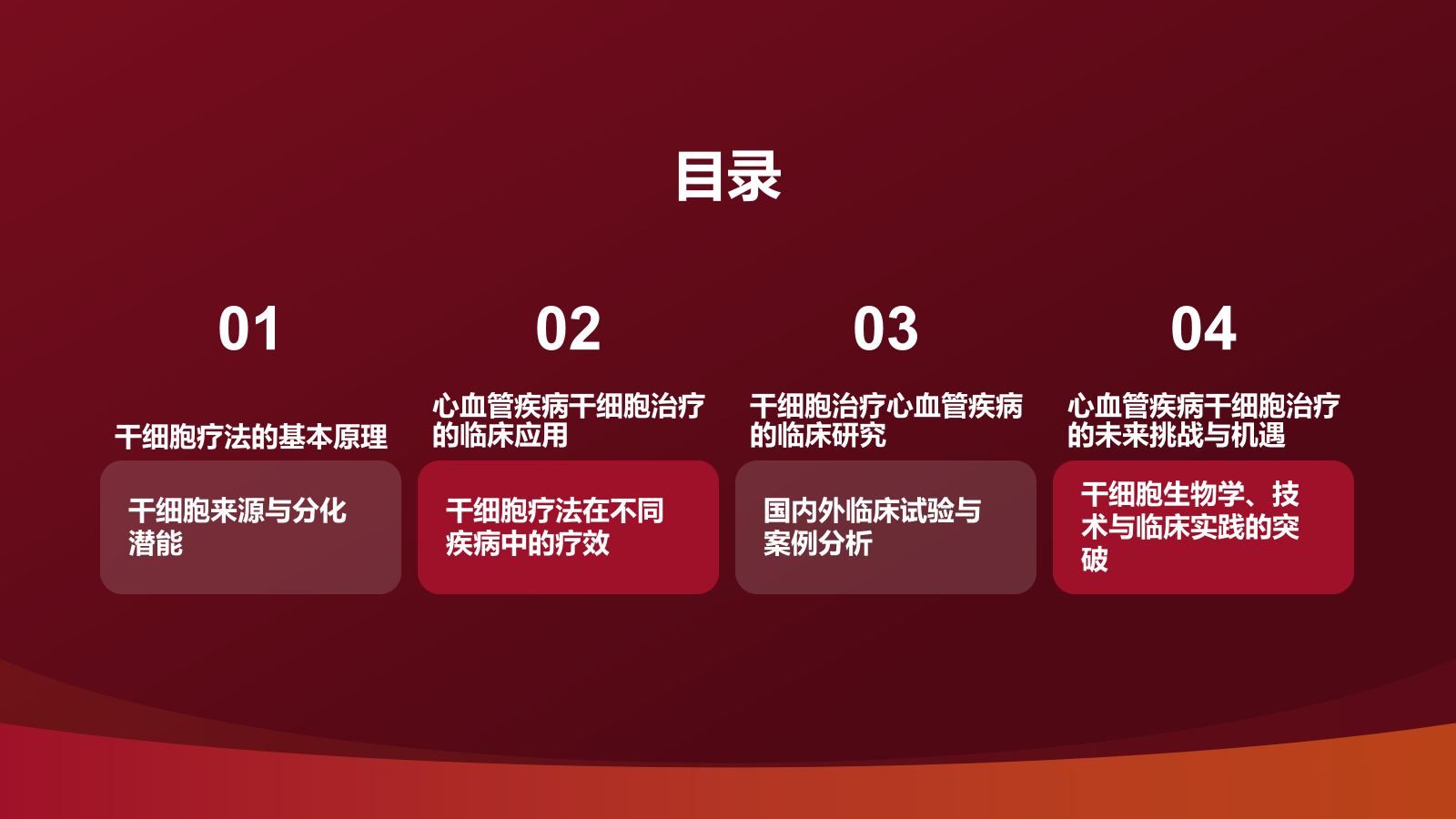 红色摄影风心血管疾病干细胞治疗研究PPT模板.pptx_第2页