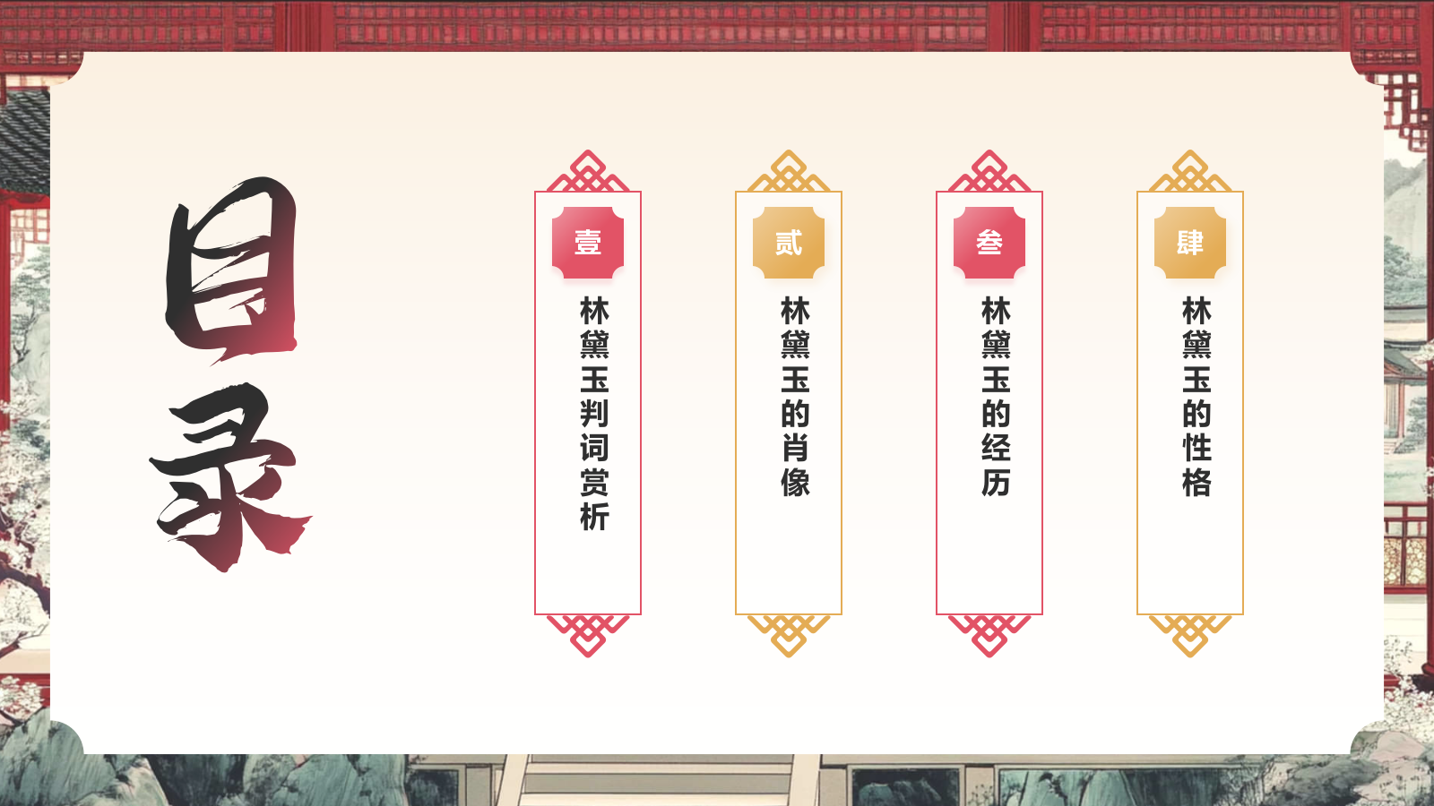 红色水墨风人物介绍——红楼梦林黛玉PPT模板.pptx_第2页