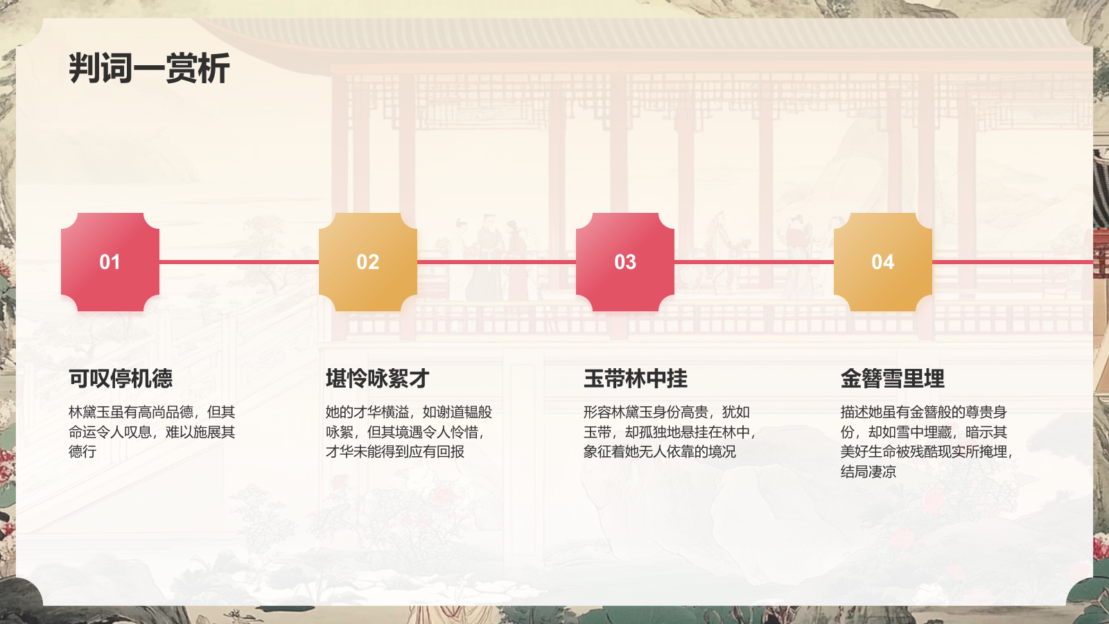 红色水墨风人物介绍——红楼梦林黛玉PPT模板.pptx_第5页