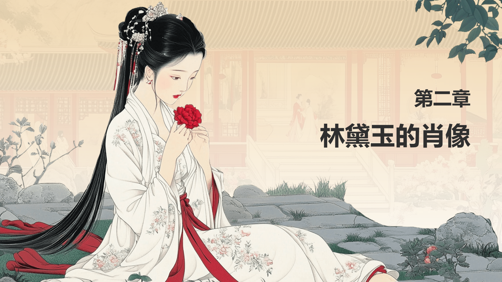 红色水墨风人物介绍——红楼梦林黛玉PPT模板.pptx_第8页