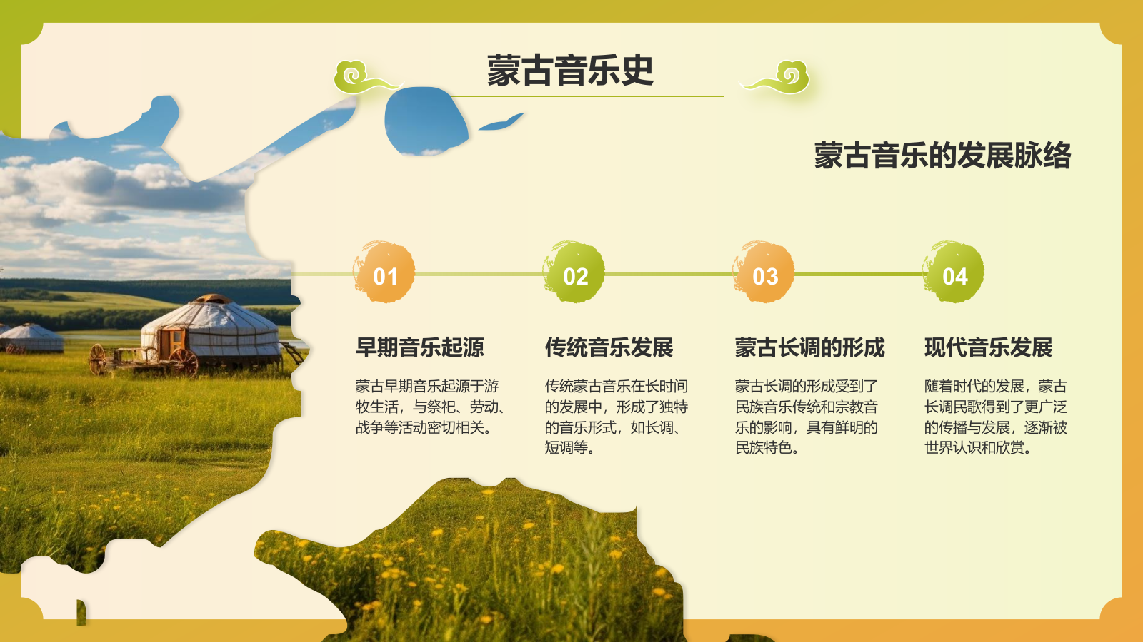黄色国潮风中国非物质文化遗产——蒙古长调民歌PPT模板.pptx_第8页