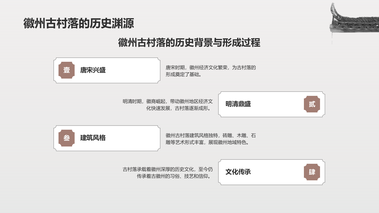 灰色水墨风探寻徽州古村落：我的家乡文化遗产之旅PPT模板.pptx_第5页