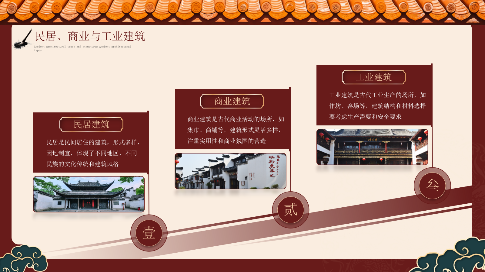 酒红色中国风中国古代建筑艺术PPT模板.pptx_第10页