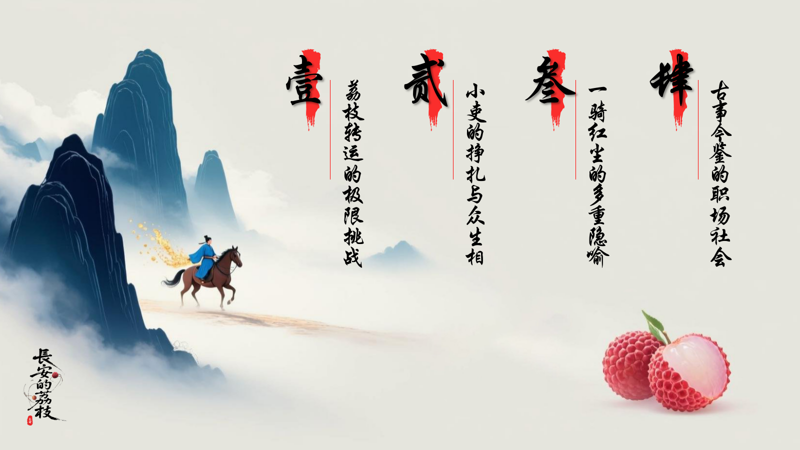 蓝红色简约风长安的荔枝读书分享PPT模板.pptx_第2页