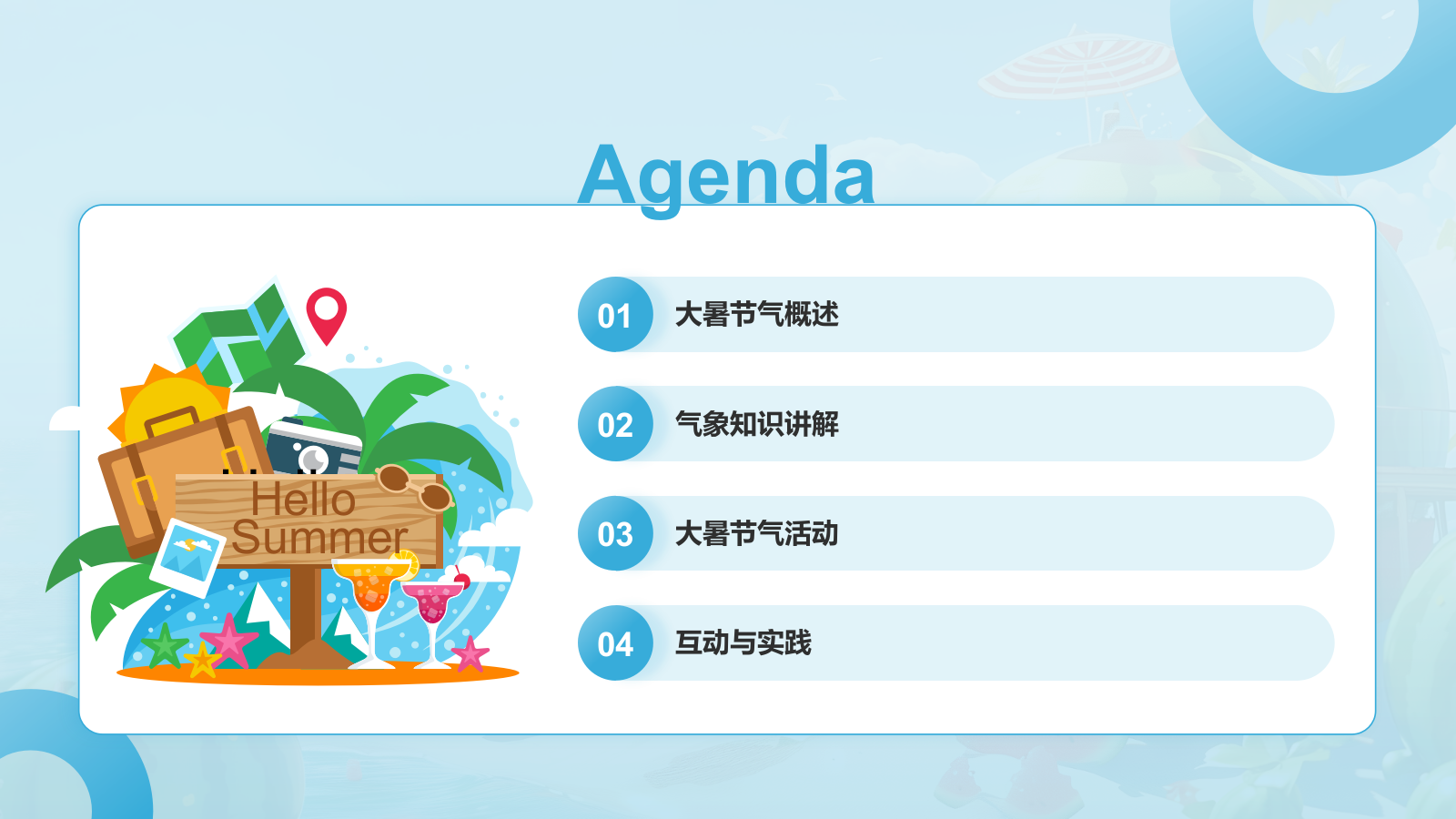 蓝色3D风大暑节气知识科普培训PPT模板.pptx_第2页