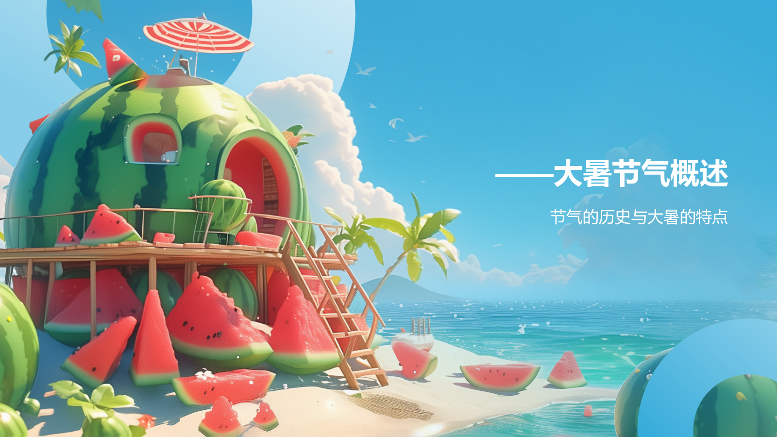 蓝色3D风大暑节气知识科普培训PPT模板.pptx_第3页