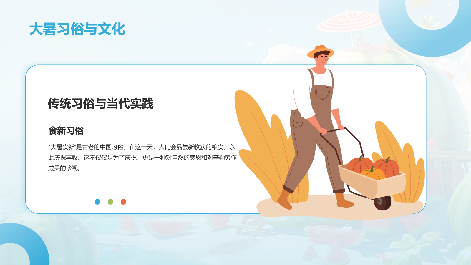 蓝色3D风大暑节气知识科普培训PPT模板.pptx_第6页