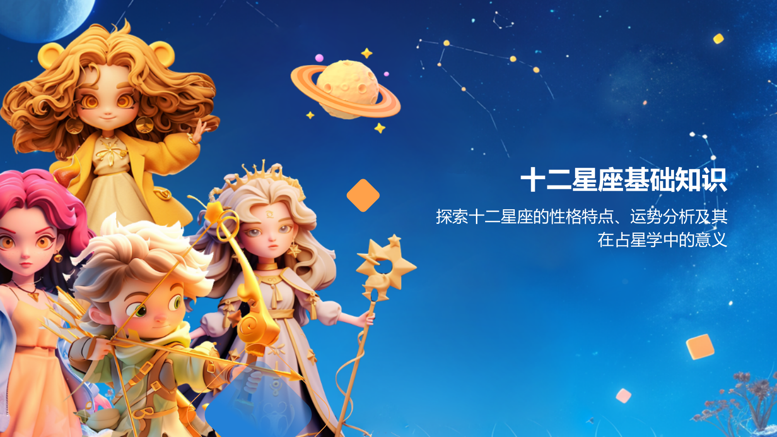 蓝色3D风十二星座PPT模板.pptx_第3页