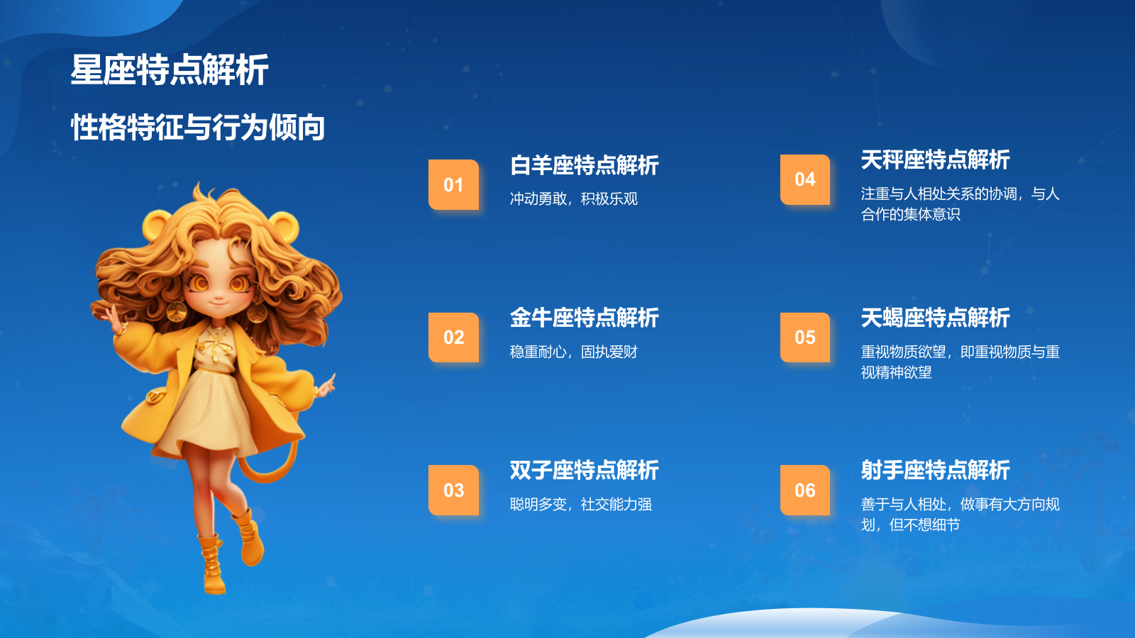 蓝色3D风十二星座PPT模板.pptx_第5页