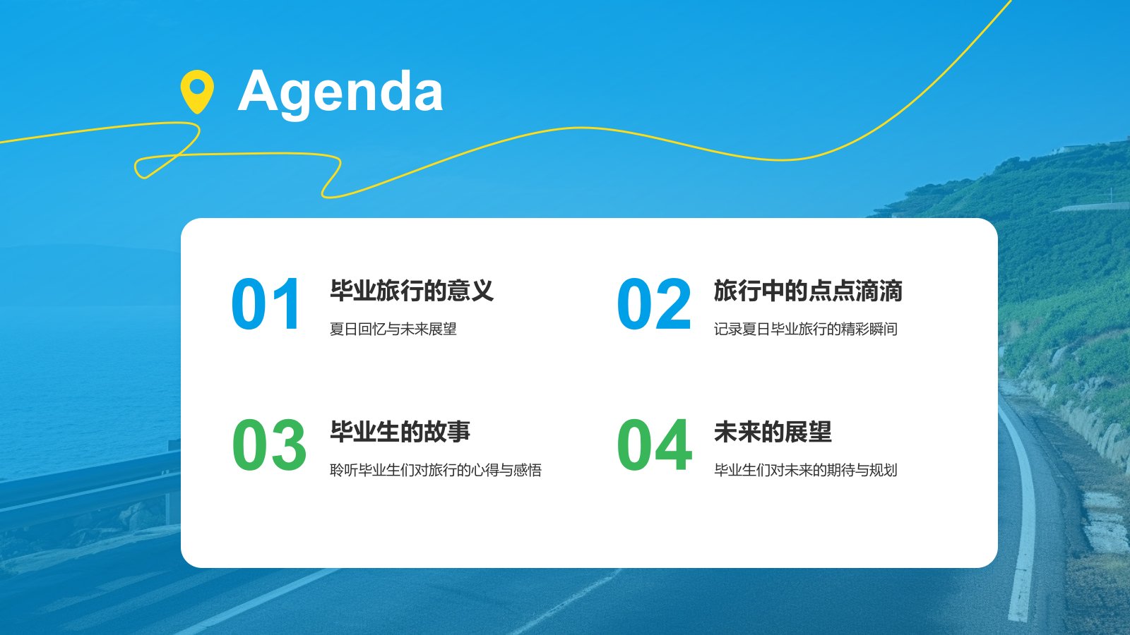 蓝色3D风夏日毕业旅行相册PPT模板.pptx_第2页