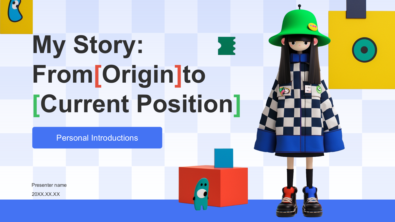 蓝色3D风英文自我介绍PPT模板.pptx