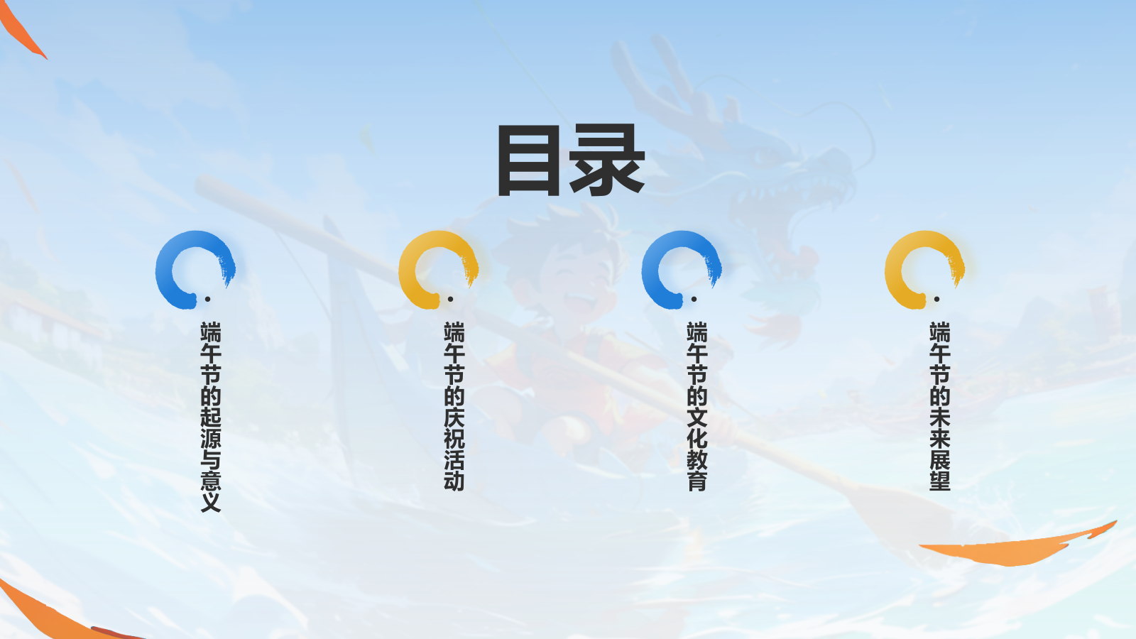 蓝色插画风端午节PPT模板.pptx_第2页