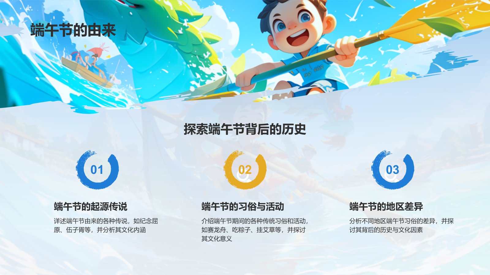 蓝色插画风端午节PPT模板.pptx_第4页