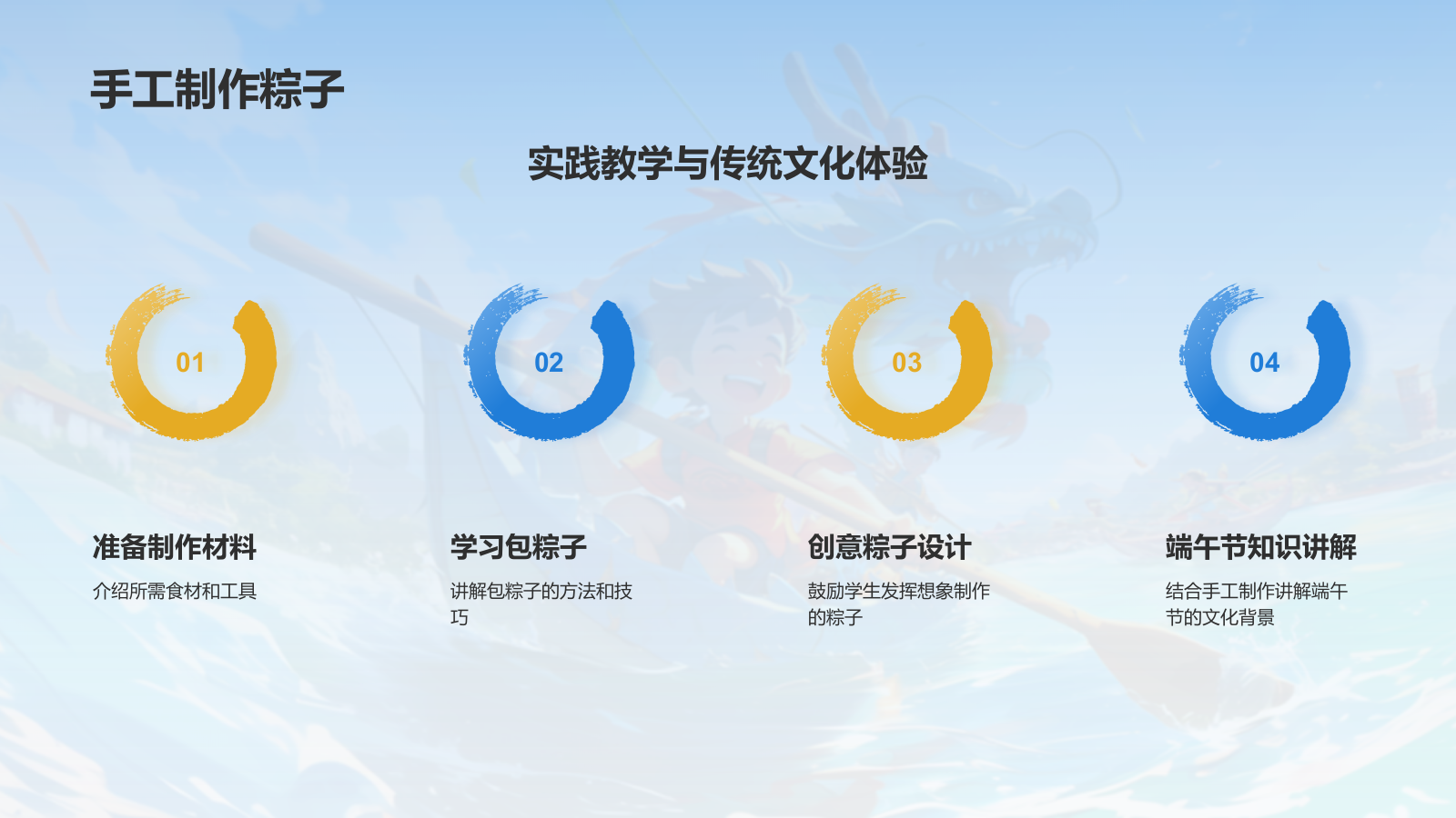 蓝色插画风端午节PPT模板.pptx_第8页