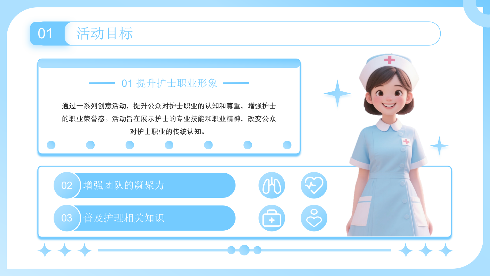 蓝色插画风护士节活动创意方案PPT模板-麻薯h.pptx_第4页
