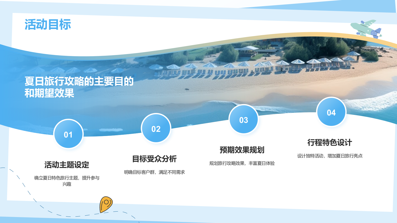 蓝色插画风夏日旅行攻略策划PPT模板.pptx_第4页