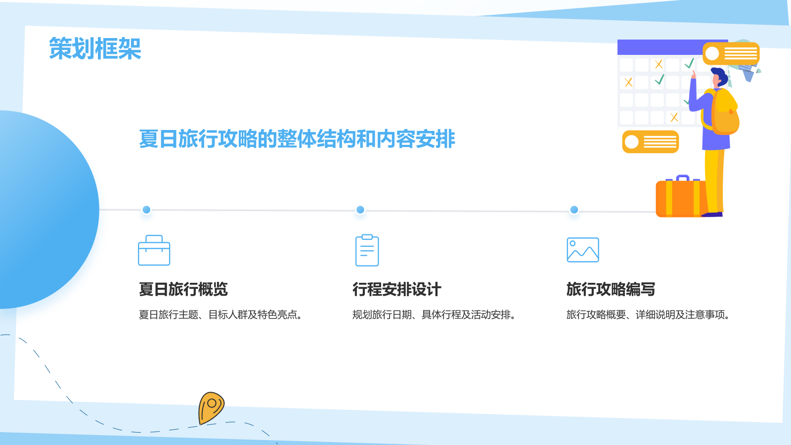 蓝色插画风夏日旅行攻略策划PPT模板.pptx_第5页