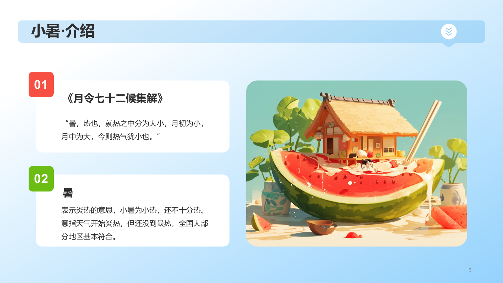 蓝色插画风小暑节气科普PPT模板.pptx_第5页