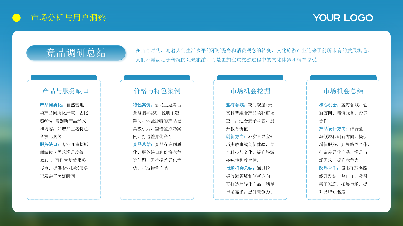 蓝色风儿童节亲子游旅游产品推广PPT模板.pptx_第6页