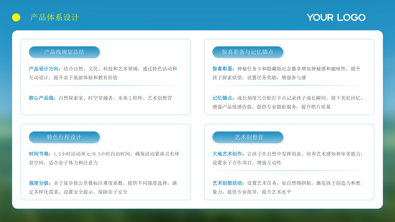 蓝色风儿童节亲子游旅游产品推广PPT模板.pptx_第9页