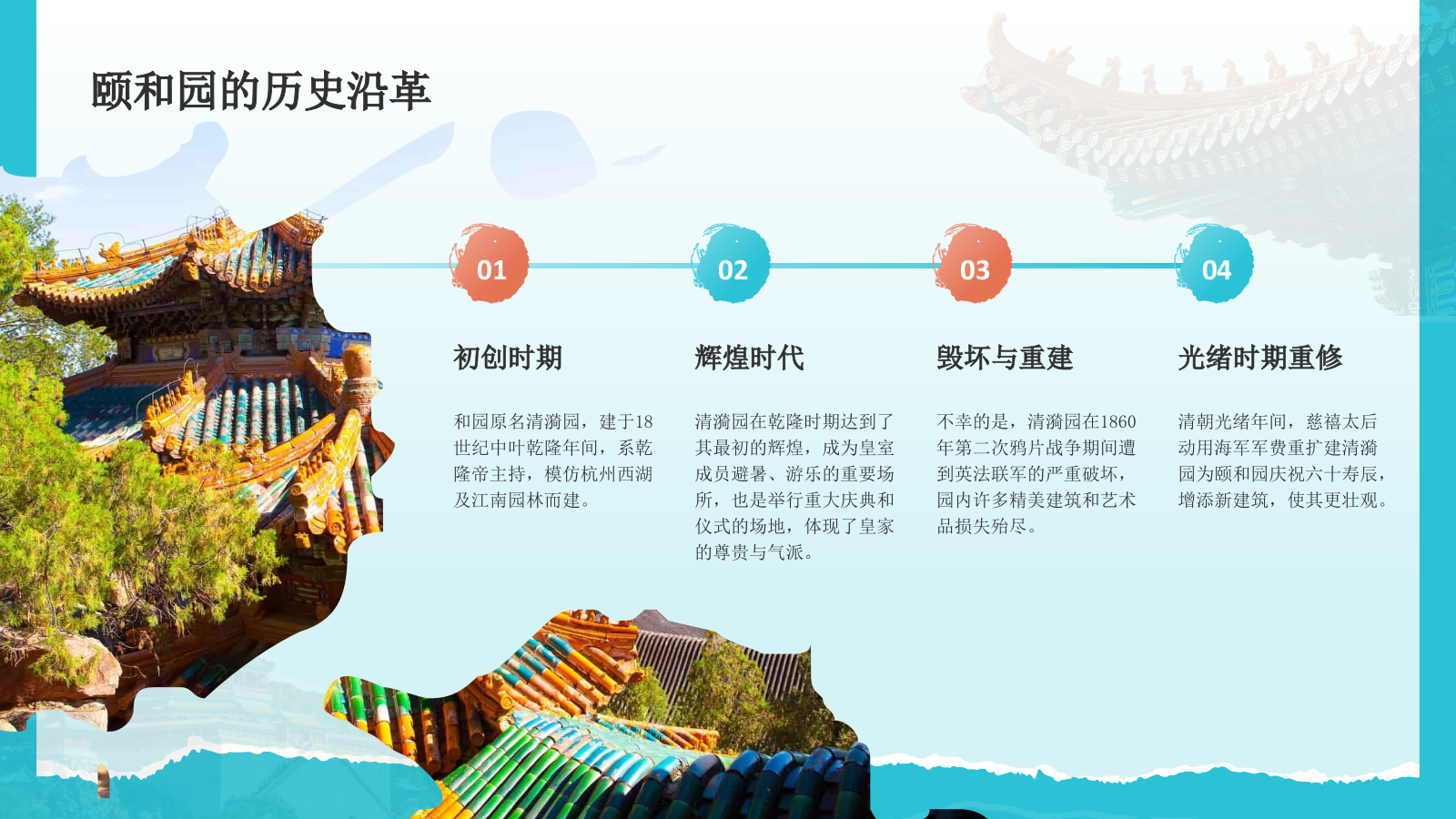 蓝色国潮风文化遗产颐和园 —— 皇家园林博物馆PPT模板.pptx_第3页