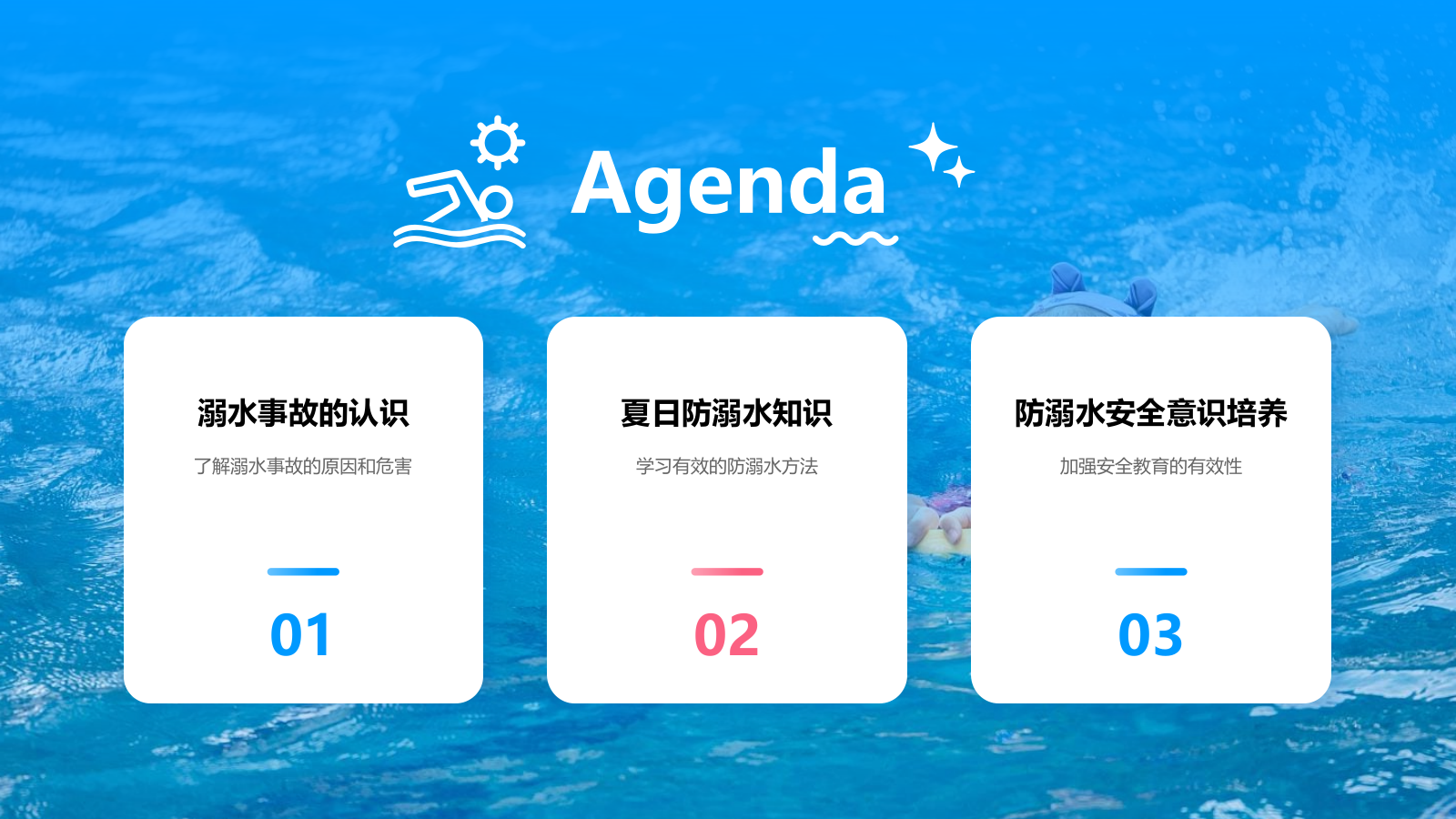 蓝色卡通风夏天安全注意事项之防溺水PPT模板.pptx_第2页